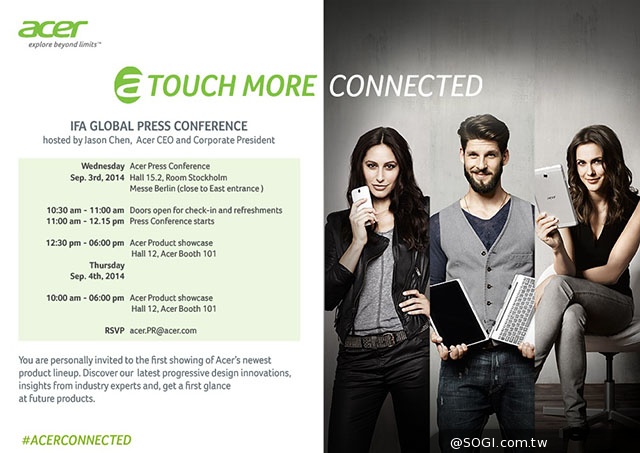 Acer trimite invitațiile pentru un eveniment ce va avea loc la IFA 2014; Liquid Jade Plus așteptat să debuteze oficial