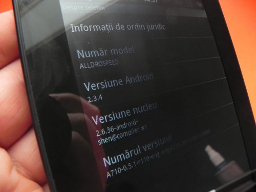 Versoine sistem de operare Allview AllDro Speed