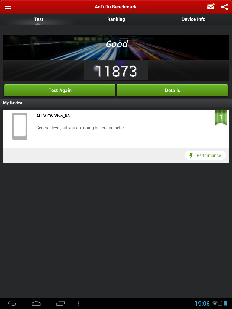 Allview Viva D8 - AnTuTu Benchmark