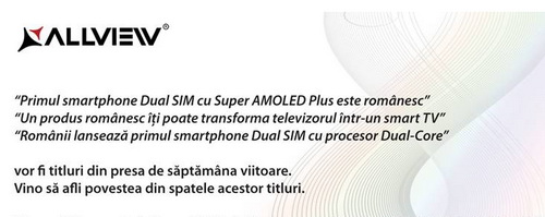 Allview ne pregătește o mare supriză: dual-sim, dual-core și Super AMOLED Plus
