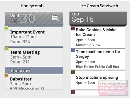 Un crampei din Android Ice Cream Sandwich - iata cum arata widgeturile email si calendar