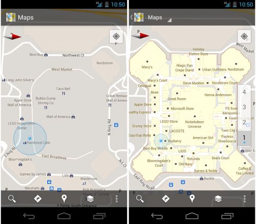 Google Maps 6.0 aduce navigarea indoors pe Android, un nou meniu Places (Video)