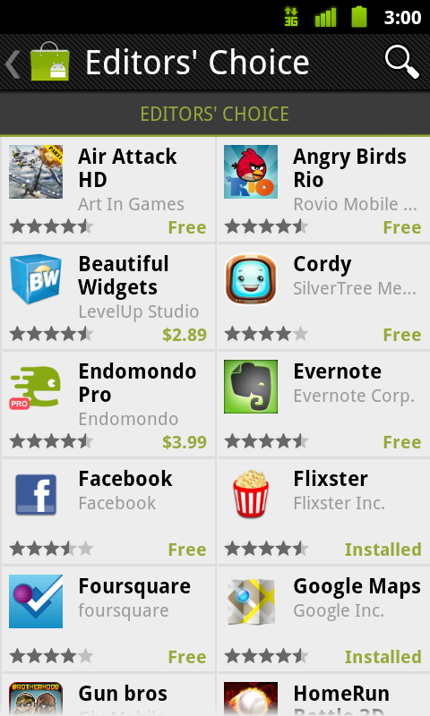 Android Market v3.3.11 Requirements: Android Overview: New version