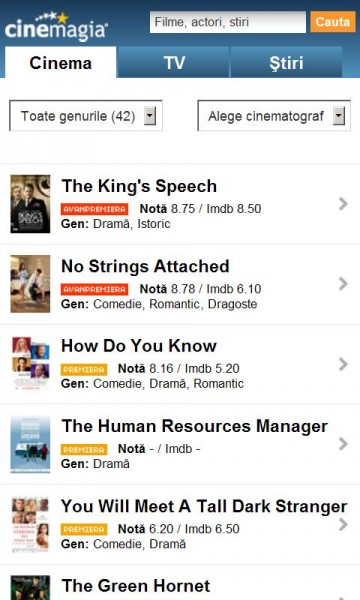 Cinemagia pentru Android, o aplicație ideală pentru cinefili