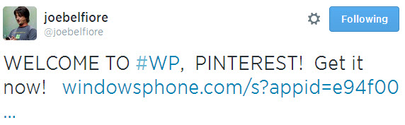 WELCOME TO #WP, PINTEREST! Get it now!
