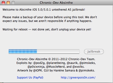 Jailbreak untethered pentru iPhone 4S și iPad 2 prin Absinthe A5