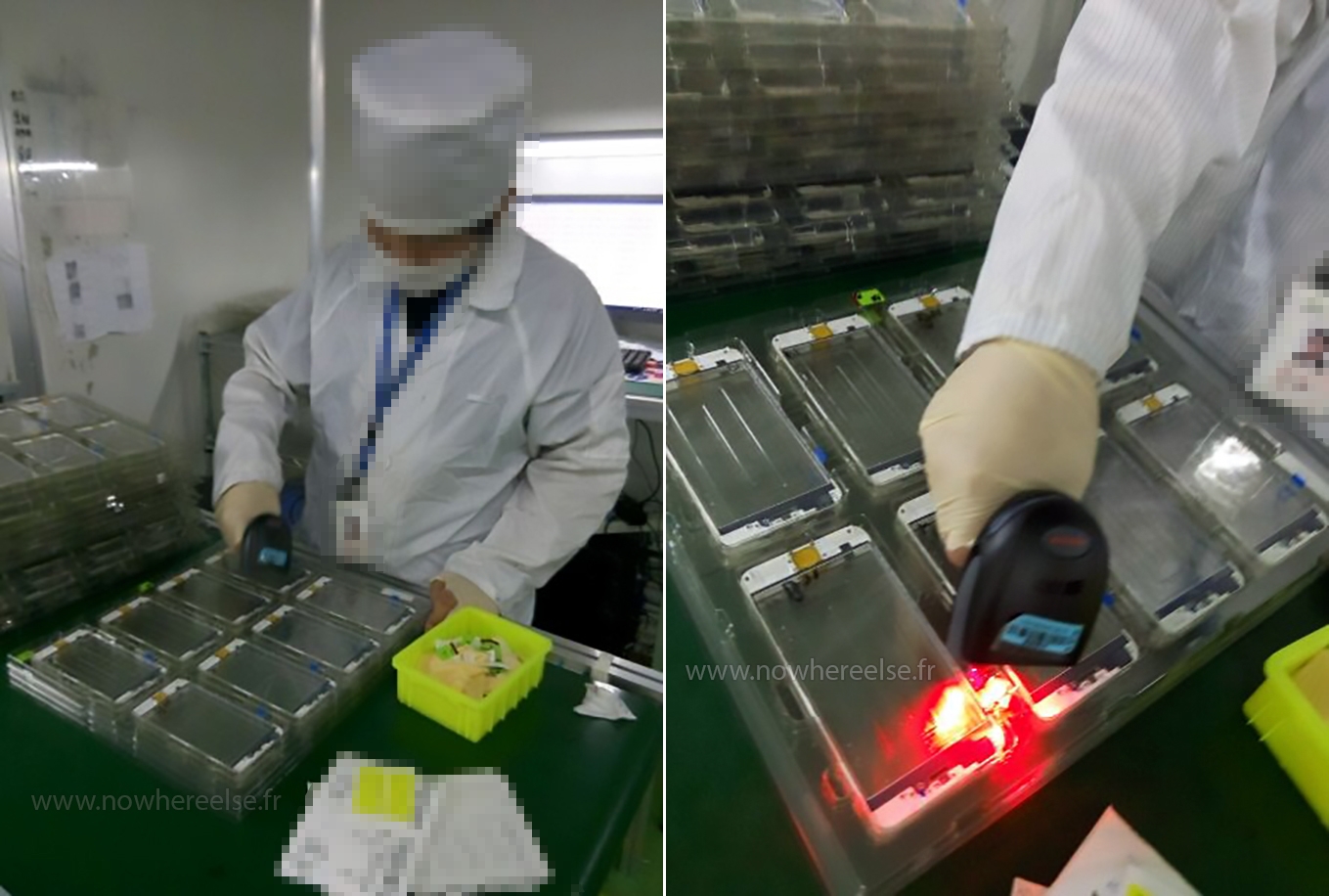 Panoul frontal destinat lui iPhone 6s ni se prezintă în fotografii direct de pe linia de asamblare