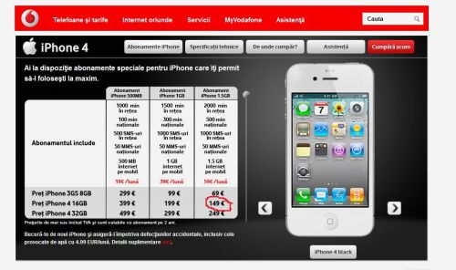 iPhone 4 alb - Orange versus Vodafone