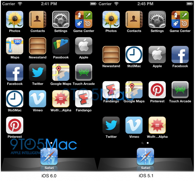 iOS 6.0 scalează corect o interfață cu 5 rânduri
