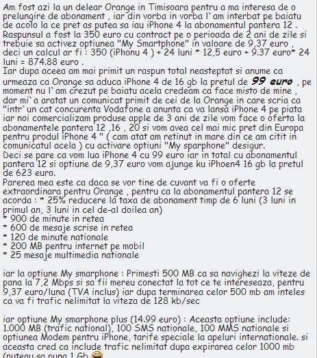 iPhone 4 la 99 de euro prin Orange