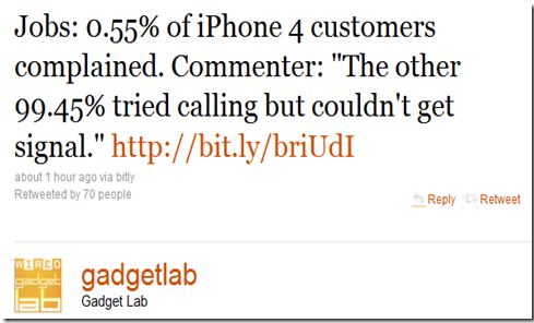 Problema lui iPhone 4, expusa amuzant pe Twitter