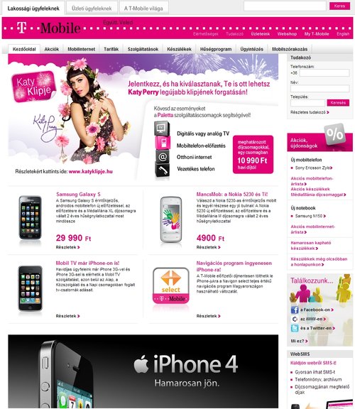 iPhone 4 pe site-ul t-mobile.hu