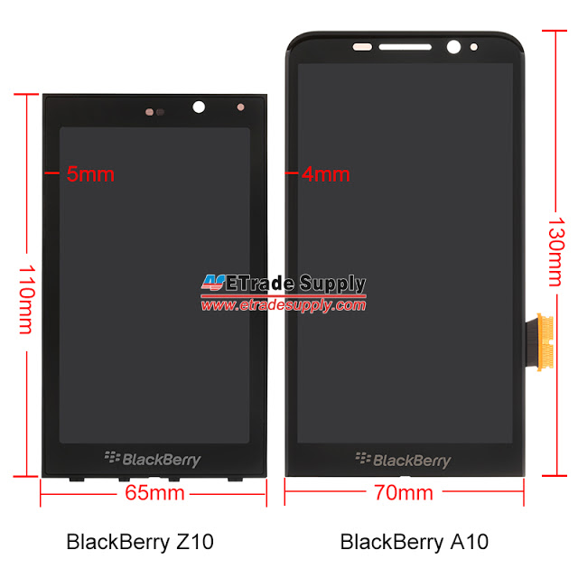 BlackBerry A10 comparat cu BlackBerry Z10: dimensiuni și format