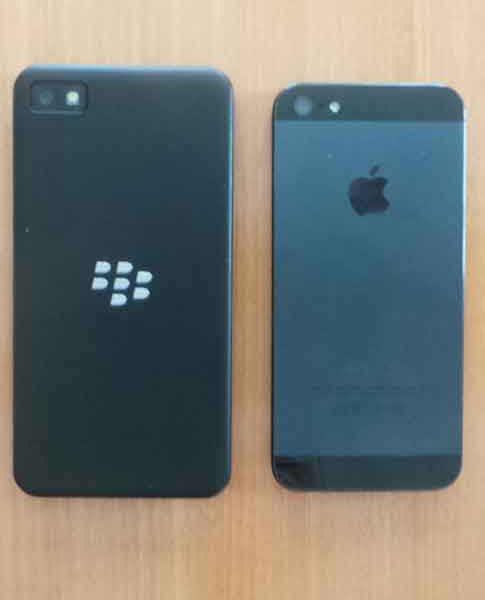 BlackBerry Z10 versus iPhone 5