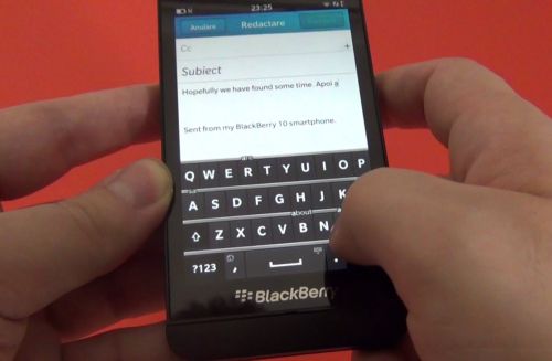 Tastatura lui BlackBerry Z10