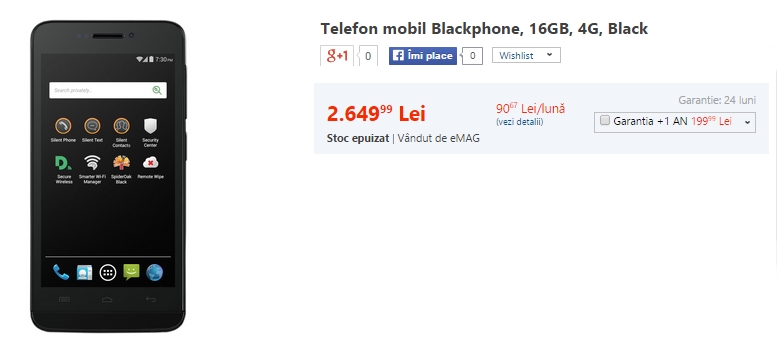 Blackphone, telefonul axat pe securitatea datelor personale ajunge la precomandă prin intermediul eMAG.ro