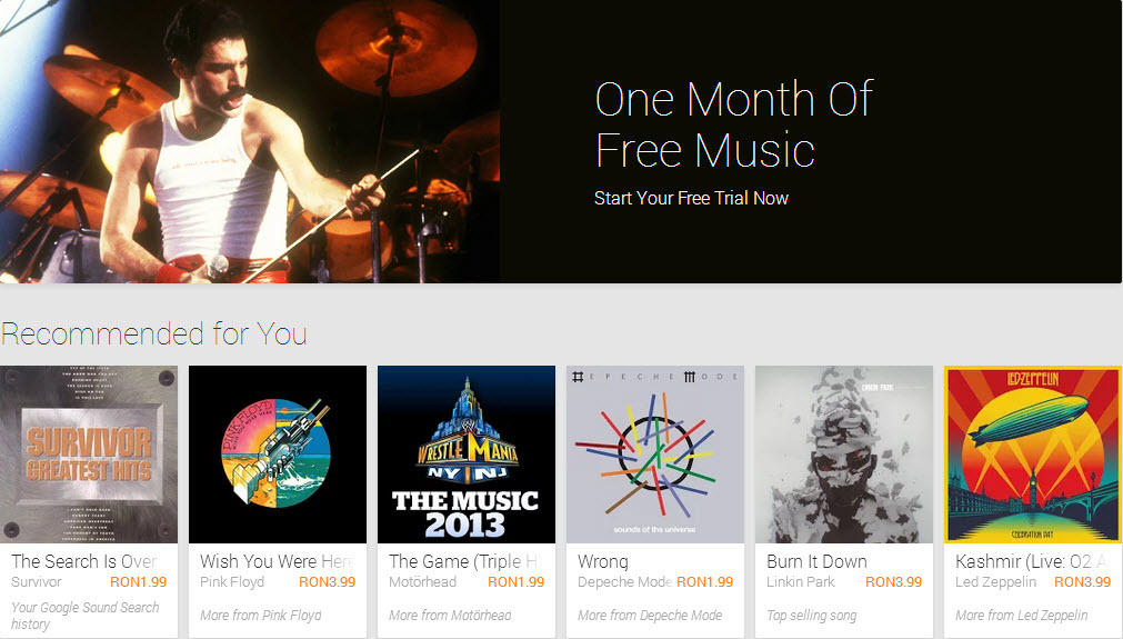 Google Play Music disponibil in Romania