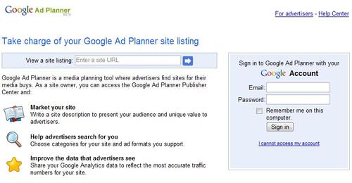 Google Ad Planner Publisher Center: fa-ti site-ul mai vizibil pentru advertiseri