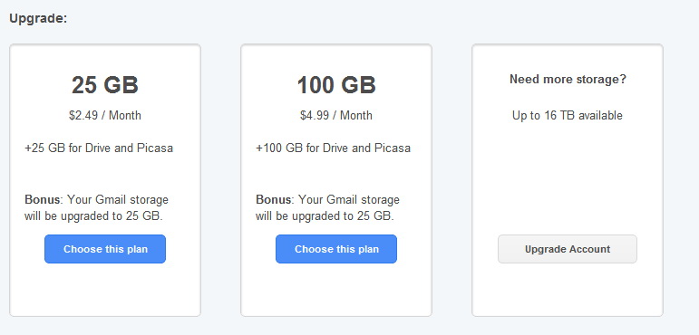 Google Drive Upgrade