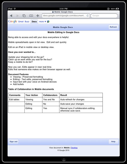 Editează documente și tabele din mers cu Google Docs