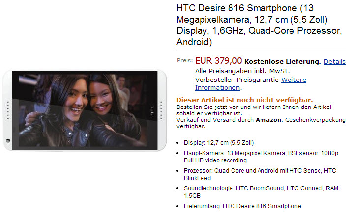 Pret HTC Desire 816