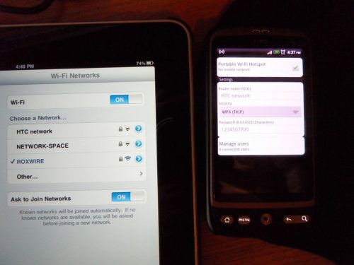 Mai aflam ca functia WiFi Hotspot functioneaza perfect...