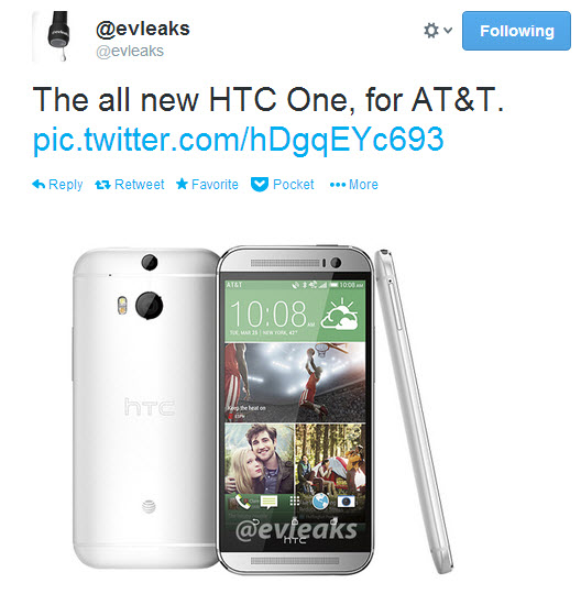 Cea mai nouă imagine cu HTC One 2/ M8 ne arată telefonul În versiunea AT&T