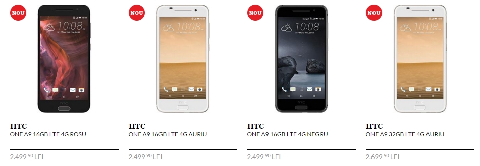 HTC One A9 de astăzi și în stocurile QuickMobile.ro; costă 2.499 lei în versiunea cu 2 GB RAM