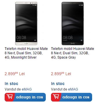 Phablet-ul Huawei Mate 8 de astăzi în oferta eMAG.ro; iată cât costă modelul de 32 GB