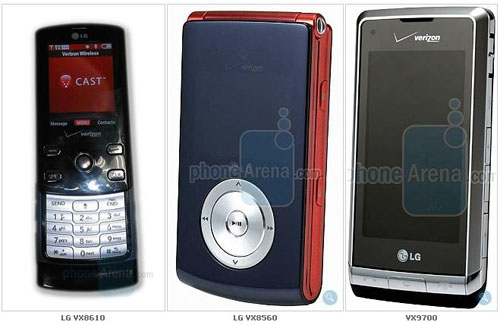 LG: Date noi de lansare pentru telefoanele LG VX9700 Dare, VX8610 Decoy si VX8560 Chocolate Flip