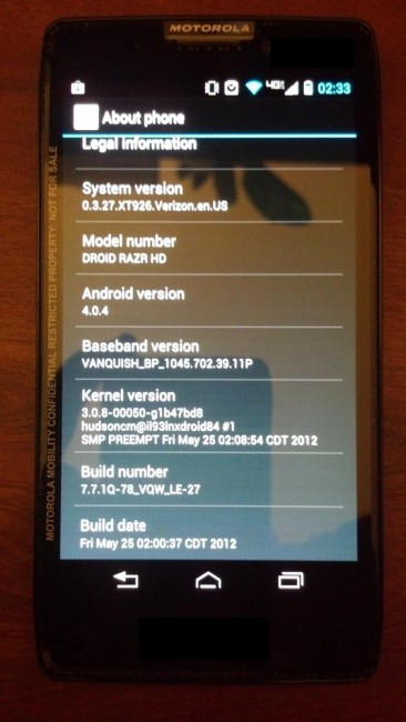 Motorola Droid RAZR HD