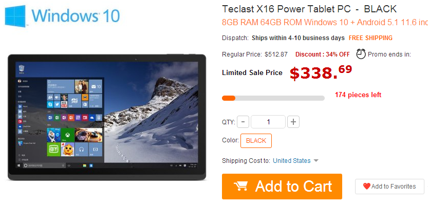Teclast X16 Power Tablet PC