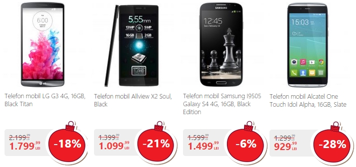 eMAG ne prezintă cele mai potrivite cadouri pentru Crăciun; LG G3 la 1.799 lei