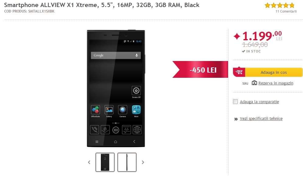 Phablet-ul Allview X1 Xtreme are parte de o reducere considerabilă la Altex.ro; costă acum 1.199 lei