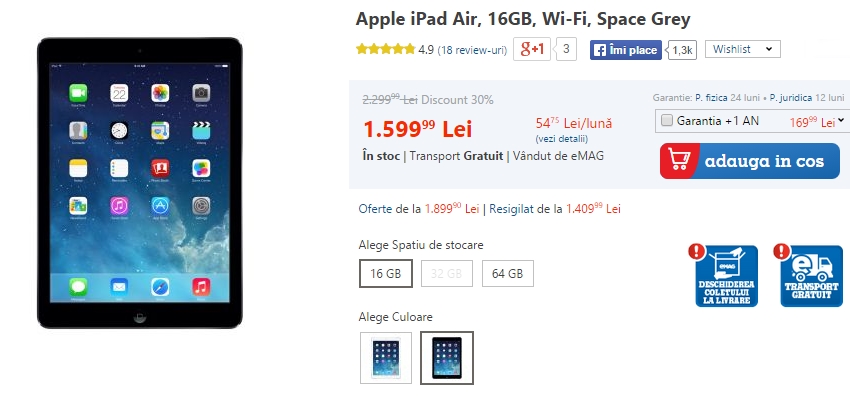 iPad-uri de la eMAG, începând cu prețuri de la 999 lei