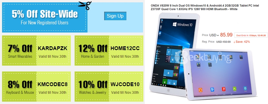 Black Friday la GeekBuying.com vine cu reduceri la smartphone-uri, tablete, și ceasuri inteligente; iată oferta magazinului