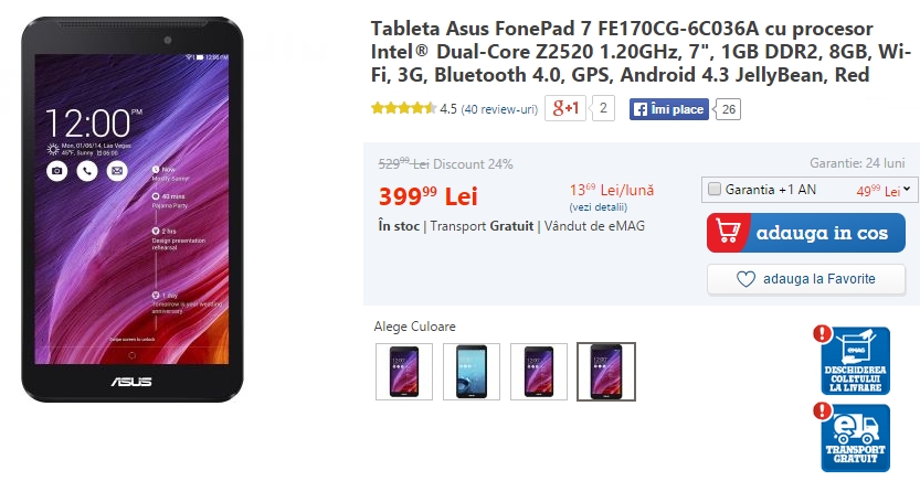 Asus FonePad 7 FE170CG la reducere