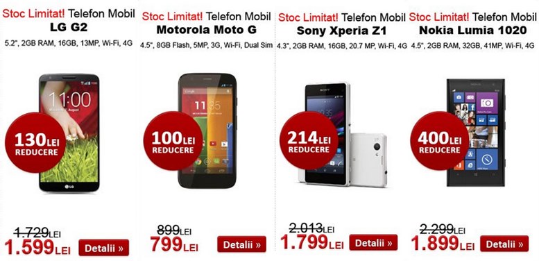 evoMAG.ro oferă reduceri substanțiale la telefoanele și tabletele din stoc; LG G2 disponibil la prețul de 1.599 lei
