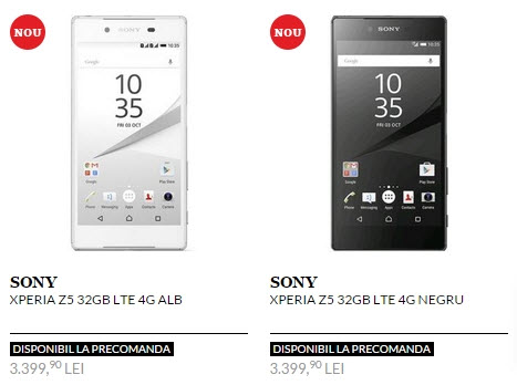 Pret Sony Xperia Z5 in |Romania