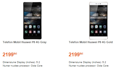 Huawei P8 pret in Romania