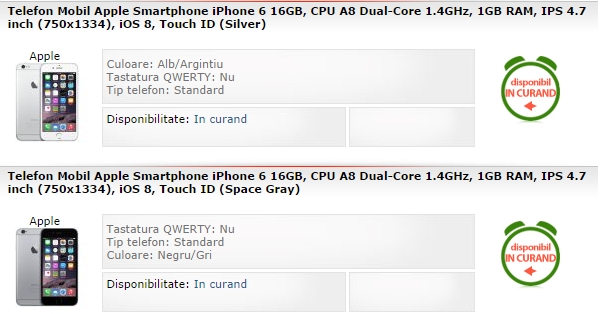 iPhone 6 si iPhone 6 Plus in oferta MarketOnline.ro