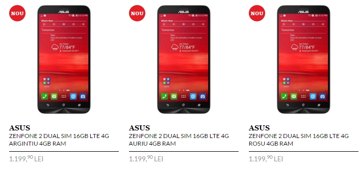 Asus ZenFone 2 în versiunea cu 4 GB RAM și 16 GB de stocare, costă acum 1.199 lei la QuickMobile