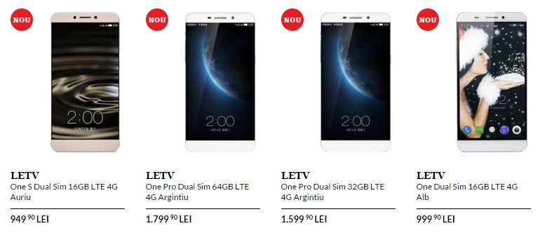 Smartphone-urile LeTV ajung în oferta QuickMobile.ro cu prețuri ce pornesc de la 949 lei