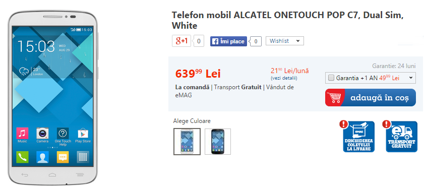Alcatel OneTouch Pop C7