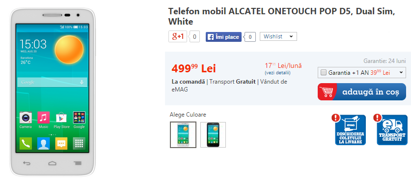 Alcatel OneTouch Pop D5