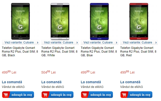 Pret Gigabyte Gsmart Roma R2 Plus
