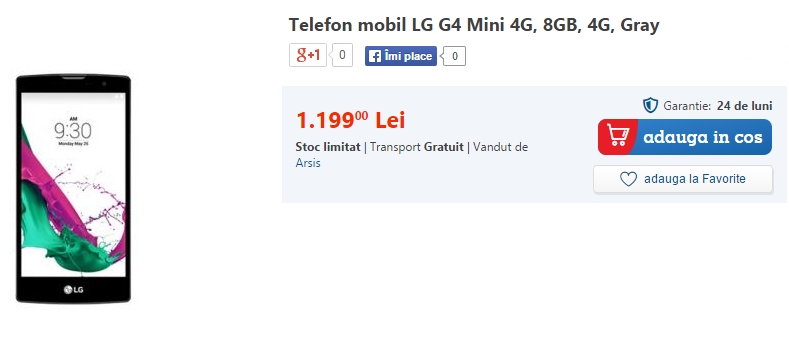 LG G4 Mini este acum disponibil prin intermediul eMAG.ro la prețul de 1.199 lei