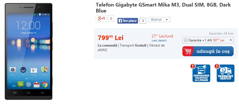 Pret Gigabyte GSmart Mika M3