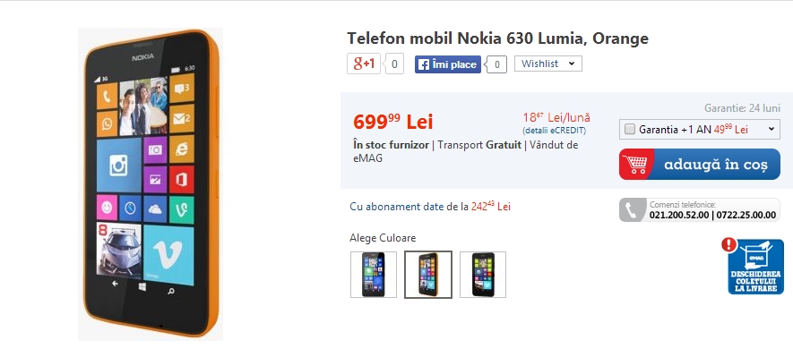 Can withstand two weeks transfer Nokia Lumia 630 disponibil Începând de astăzi pe plan local prin  intermediul eMAG.ro