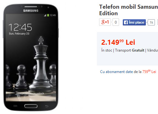 Telefon mobil Samsung I9505 Galaxy S4 4G Black Edition